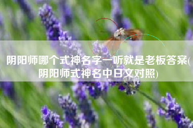 阴阳师哪个式神名字一听就是老板答案(阴阳师式神名中日文对照)