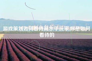 游戏策划如何看待高水平玩家,你是如何看待的