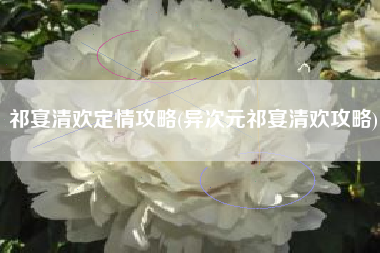 祁宴清欢定情攻略(异次元祁宴清欢攻略)
