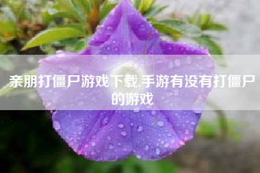 亲朋打僵尸游戏下载,手游有没有打僵尸的游戏