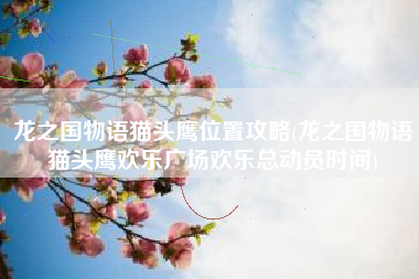 龙之国物语猫头鹰位置攻略(龙之国物语猫头鹰欢乐广场欢乐总动员时间)