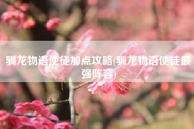 驯龙物语使徒加点攻略(驯龙物语使徒最强阵容)