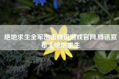绝地求生全军出击腾讯游戏官网,腾讯宣布《绝地求生