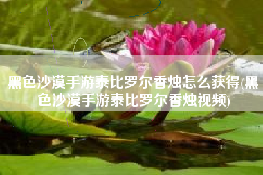 黑色沙漠手游泰比罗尔香烛怎么获得(黑色沙漠手游泰比罗尔香烛视频)