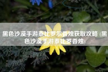 黑色沙漠手游泰比罗尔香烛获取攻略 (黑色沙漠手游泰比罗香烛)