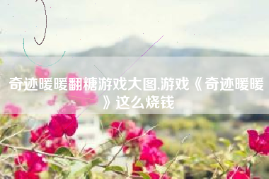 奇迹暖暖翻糖游戏大图,游戏《奇迹暖暖》这么烧钱