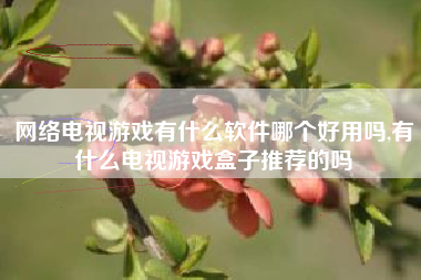 网络电视游戏有什么软件哪个好用吗,有什么电视游戏盒子推荐的吗