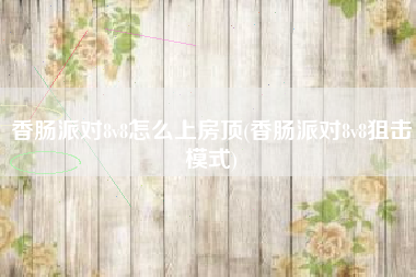 香肠派对8v8怎么上房顶(香肠派对8v8狙击模式)