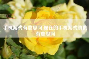 手机游戏有意思吗,现在的手机游戏真的有意思吗