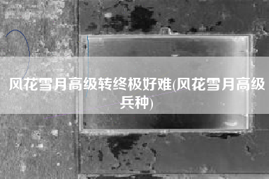 风花雪月高级转终极好难(风花雪月高级兵种)