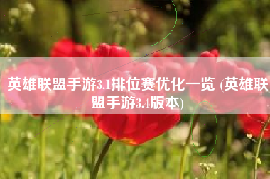 英雄联盟手游3.1排位赛优化一览 (英雄联盟手游3.4版本)