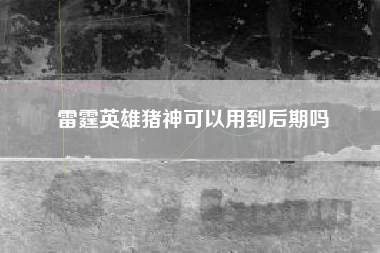 雷霆英雄猪神可以用到后期吗
