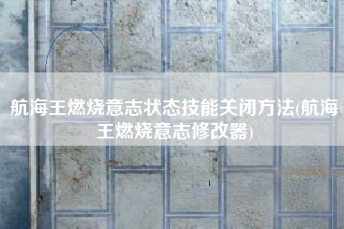 航海王燃烧意志状态技能关闭方法(航海王燃烧意志修改器)
