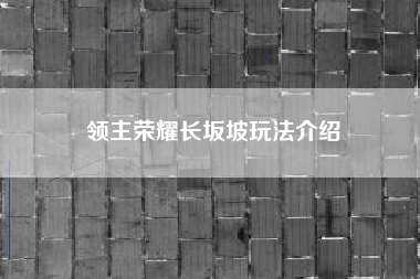 领主荣耀长坂坡玩法介绍