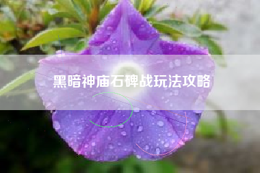 黑暗神庙石碑战玩法攻略