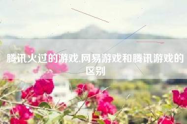 腾讯火过的游戏,网易游戏和腾讯游戏的区别