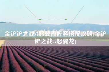 金铲铲之战s7怒翼霞阵容搭配攻略(金铲铲之战s7怒翼龙)