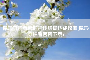 隐形守护者新的征途结局达成攻略(隐形守护者官网下载)