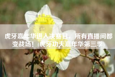 虎牙嘉年华进入决赛日，所有直播间都变战场！(虎牙功夫嘉年华第三季)