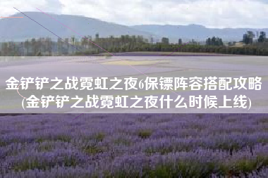 金铲铲之战霓虹之夜6保镖阵容搭配攻略 (金铲铲之战霓虹之夜什么时候上线)