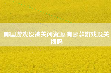 哪国游戏没被关闭资源,有哪款游戏没关闭吗