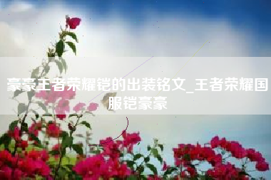 豪豪王者荣耀铠的出装铭文_王者荣耀国服铠豪豪