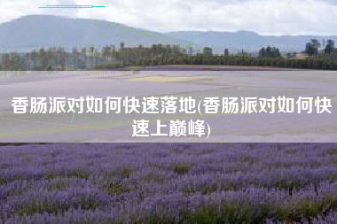 香肠派对如何快速落地(香肠派对如何快速上巅峰)