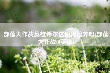 部落大作战英雄希尔达值得培养吗(部落大作战t0英雄)