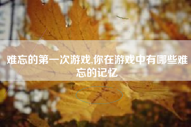 难忘的第一次游戏,你在游戏中有哪些难忘的记忆