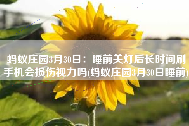 蚂蚁庄园3月30日：睡前关灯后长时间刷手机会损伤视力吗(蚂蚁庄园3月30日睡前)