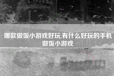 哪款做饭小游戏好玩,有什么好玩的手机做饭小游戏