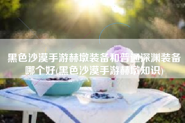 黑色沙漠手游赫墩装备和普通深渊装备哪个好(黑色沙漠手游赫墩知识)