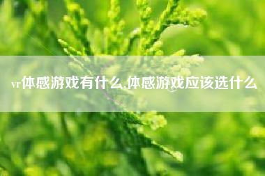 vr体感游戏有什么,体感游戏应该选什么