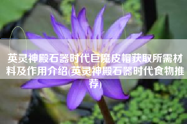 英灵神殿石器时代巨魔皮帽获取所需材料及作用介绍(英灵神殿石器时代食物推荐)
