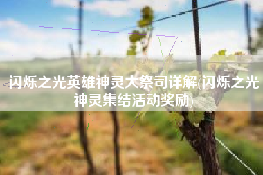 闪烁之光英雄神灵大祭司详解(闪烁之光神灵集结活动奖励)