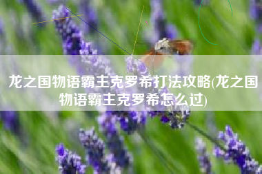 龙之国物语霸主克罗希打法攻略(龙之国物语霸主克罗希怎么过)