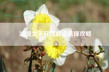 鸿图之下开荒战法选择攻略
