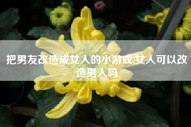 把男友改造成女人的小游戏,女人可以改造男人吗