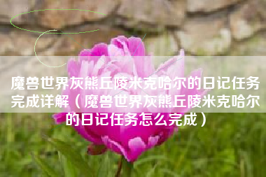 魔兽世界灰熊丘陵米克哈尔的日记任务完成详解（魔兽世界灰熊丘陵米克哈尔的日记任务怎么完成）