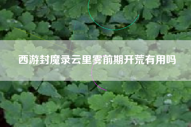 西游封魔录云里雾前期开荒有用吗