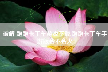 破解 跑跑卡丁车游戏下载,跑跑卡丁车手游版会不会火