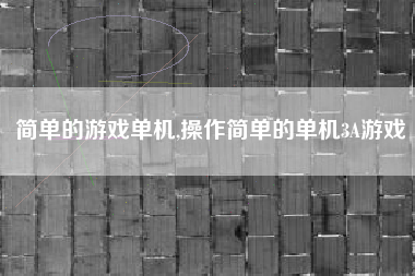 简单的游戏单机,操作简单的单机3A游戏
