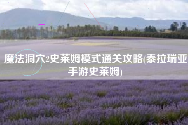 魔法洞穴2史莱姆模式通关攻略(泰拉瑞亚手游史莱姆)