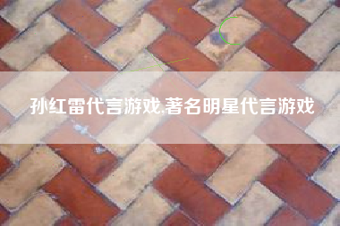 孙红雷代言游戏,著名明星代言游戏