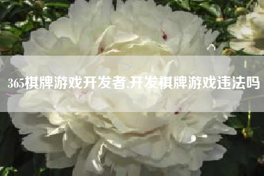 365棋牌游戏开发者,开发棋牌游戏违法吗