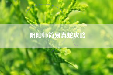 阴阳师简易真蛇攻略