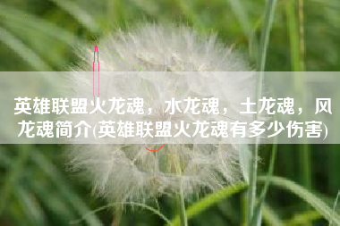 英雄联盟火龙魂，水龙魂，土龙魂，风龙魂简介(英雄联盟火龙魂有多少伤害)