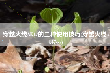 穿越火线AK47的三种使用技巧(穿越火线ak47sss)