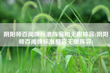阴阳师百闻牌标准阵容和无限阵容(阴阳师百闻牌标准整容无限阵容)