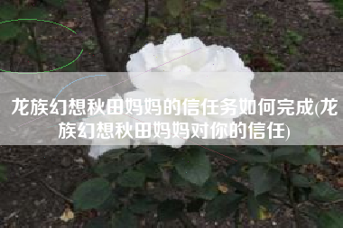 龙族幻想秋田妈妈的信任务如何完成(龙族幻想秋田妈妈对你的信任)